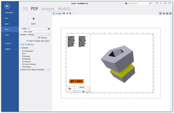 Save 3D To PDF