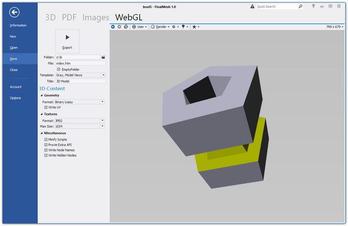Save 3D To WebGL