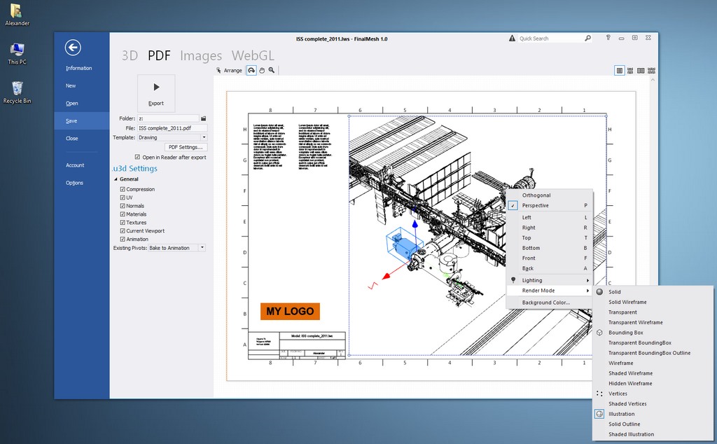 Publish to PDF document